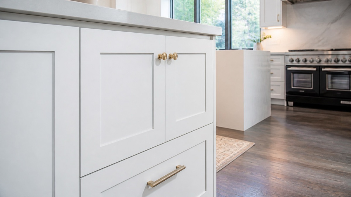 Bright, upscale interior with finished repair and lighting work